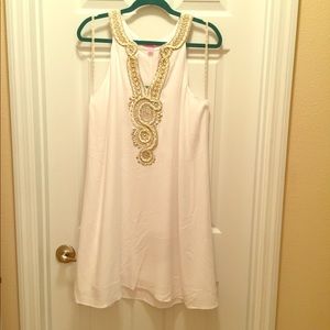 EUC Lilly Pulitzer Soft Valli Shift White Gold